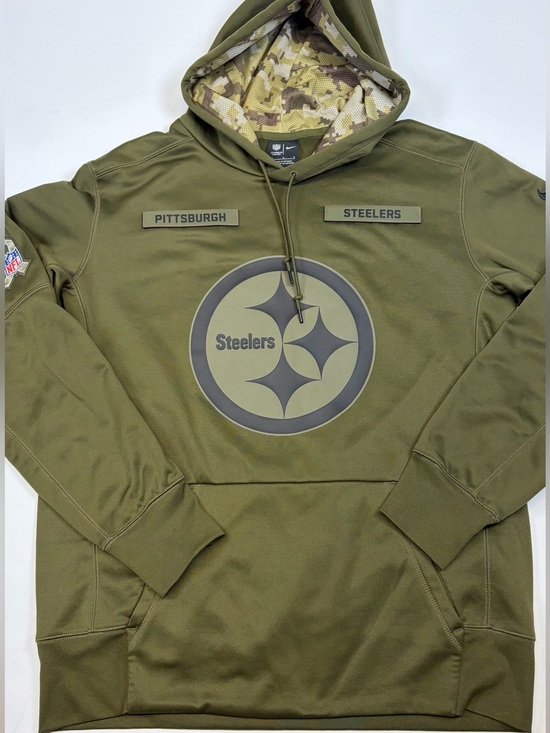 Nike Other - NIKE PITTSBURGH STEELERS SALUTE TO SERVICE OLIVE CAMO HOODIE MENS SIZE LARGE